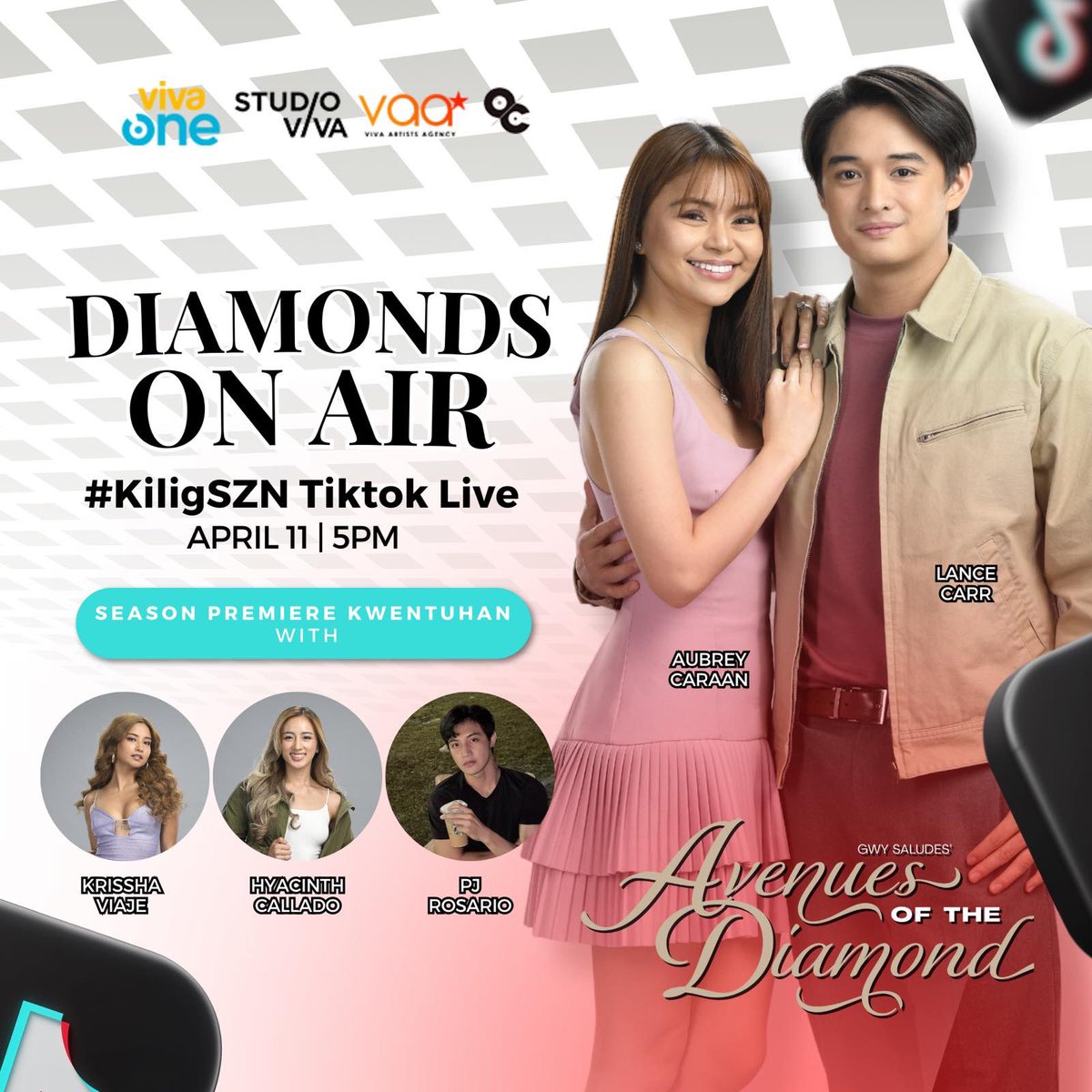 Let’s welcome #KILIGSzn with the #AOTD stars! 🫶🏻✨

At dahil #AOTDSZN na, meron tayong live session for everyone! Samahan sina #AubreyCaraan, #LanceCarr, #HyacinthCallado, #KrisshaViaje, and #PJRosario for a fun and kilig-filled kulitan and kwentuhan!