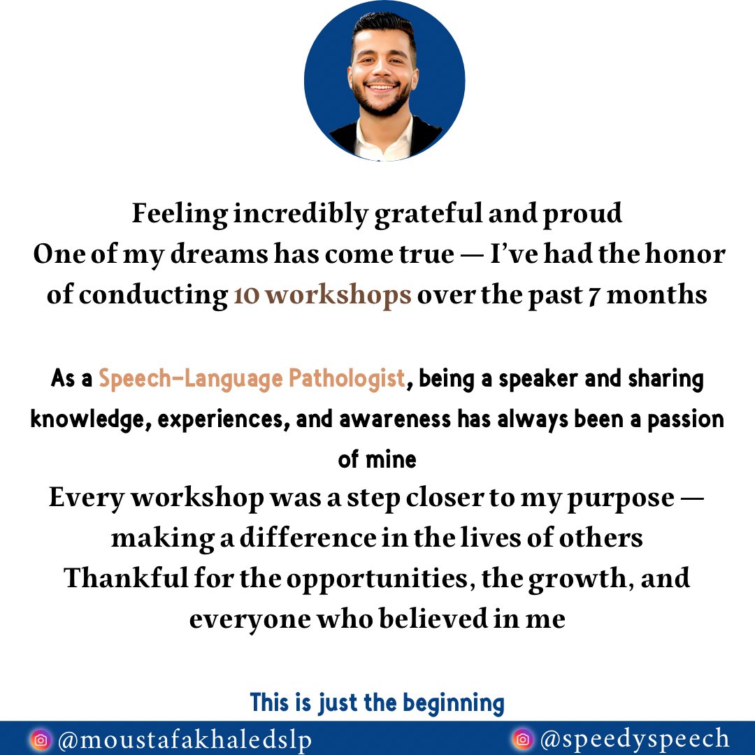 speedy_speech's tweet photo. Feeling incredibly grateful and proud 🤩🗣️

Moustafa Khaled 
Speech Language Pathologist 
Adult &amp; Pediatric  SLP
Bachelor’s degree in Speech  language pathology https://t.co/n86RerY3Me