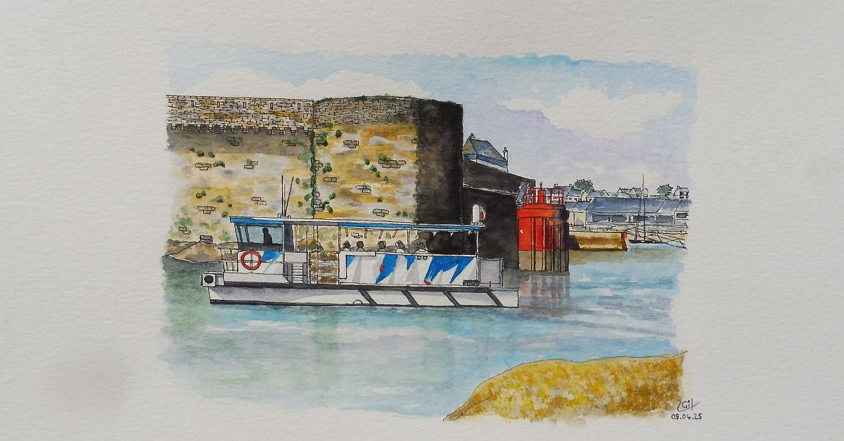 Gil_le_Hobbit's tweet photo. Aquarelle du jour
Le bac de Concarneau.
#dessin #aquarelle #concarneau #littoral https://t.co/GMW4ZFSizd