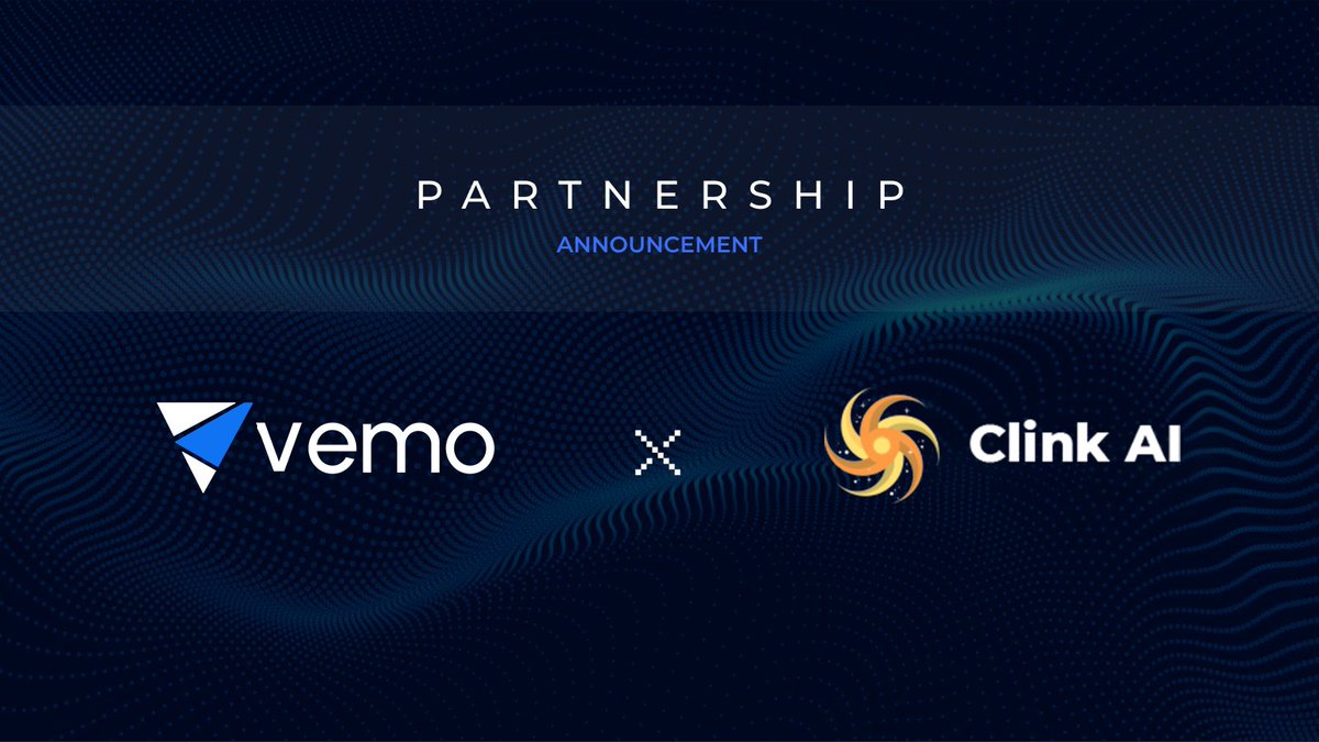 Partnership Announcement: Vemo x Clink AI

We’re thrilled to announce our partnership with @Clinkai_ — a cutting-edge AI protocol reshaping the Web3 experience.

By combining Vemo’s NFT Account infrastructure with Clink’s AI-powered DeFi stack, we’re unlocking a new frontier of