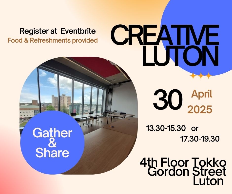 Creative Luton: Unite!

We have our first official, free Creative Luton gathering coming up this month! 

We'll be sharing an Eventbrite link soon so you can sign up. Please put 30th April in your diaries. The meetings are at Tokko Youth Space.

<a href="/uniofbedsnews/">University of Bedfordshire News</a> <a href="/lutoncouncil/">Luton Council</a>