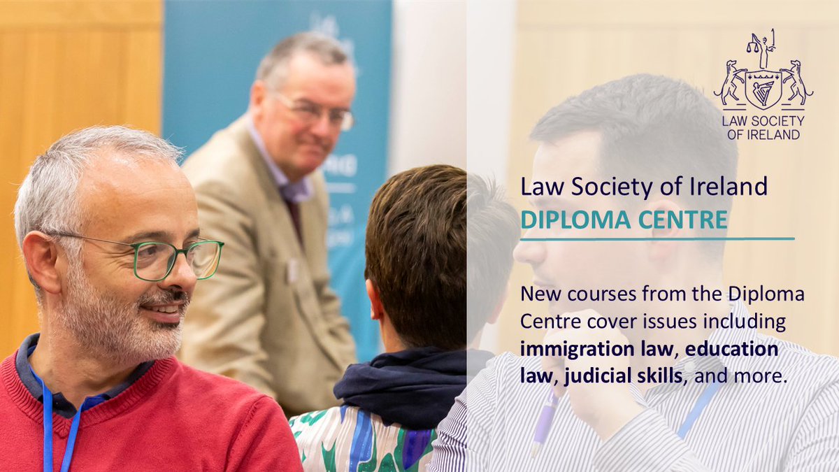 New autumn courses from our award-winning Diploma Centre are now available to book. 

Whether you're looking for the latest insight on #EmploymentLaw, #Aviation, #Judicial skills or other issues, you can find a course for you here: lawsociety.ie/diplomas
