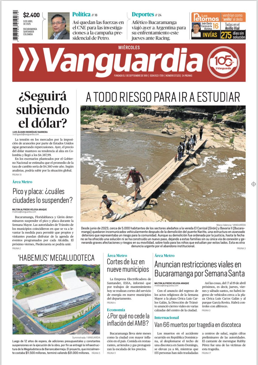 La agenda diaria se lee en Vanguardia