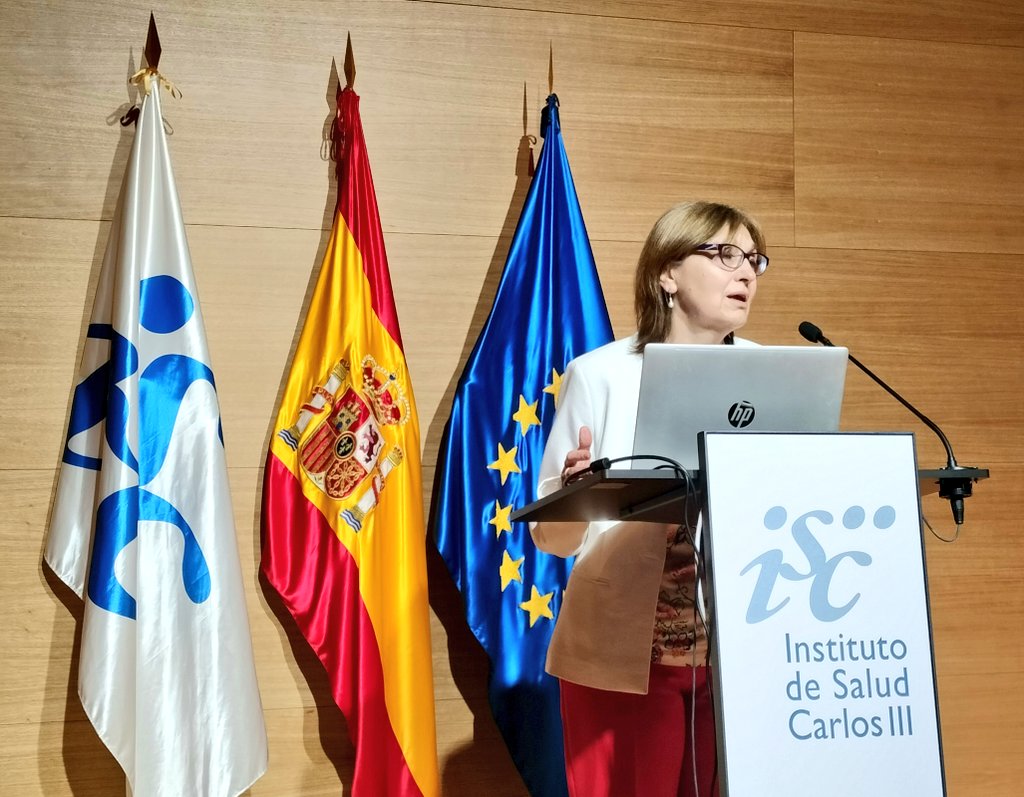 SaludISCIII's tweet photo. Segunda sesión de las jornadas internas #SomosISCIII, que buscan compartir conocimiento y fortalecer el trabajo colaborativo.
Nuestra directora, Marina Pollán, y César Hernández, del @sanidadgob, han abierto el acto.
¡Gracias a nuestro personal #ISCIII por asistir y participar! https://t.co/6s434YiQeV