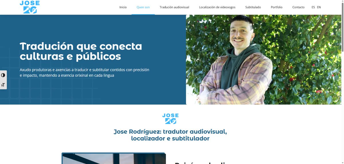 🖥️ Apresento-vos a minha web!

👨‍💻 Ainda que este tipo de passos sempre deam um pouco de vertigem, chegou o momento de avançar no meu perfil profissional como tradutor audiovisual e localizador de videojogos.