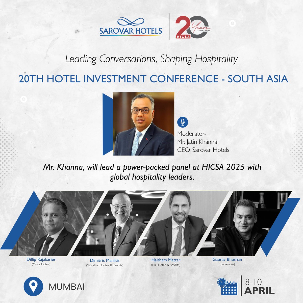 Sarovar_Hotels's tweet photo. Sarovar Hotels is proud to announce its participation in HICSA 2025, one of the most anticipated hospitality events of the year, taking place in Mumbai from April 8–10, 2025.

#SarovarHotels #HICSA2025 #LeadershipDialogue #HospitalityForward #SarovarAtHICSA https://t.co/G7hQ6RUsHn