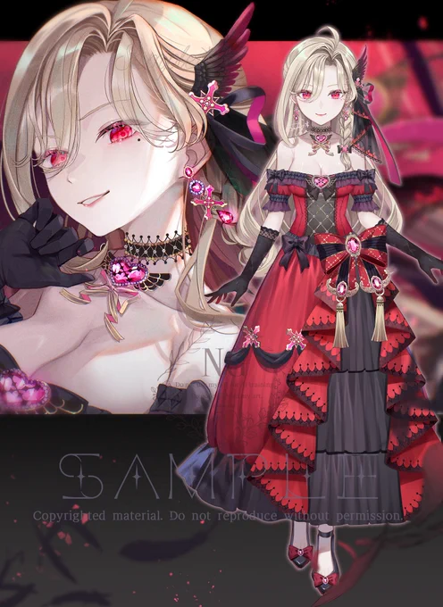 新デビューされるVTuber黒羽ロクサーナ様 #Roxana_clover  のお姿を担当させていただきました!プロデュースはトリニティセブンシーズで知られるサイトウケンジ様 #saitoro193 です 是非応援お願いいたします 