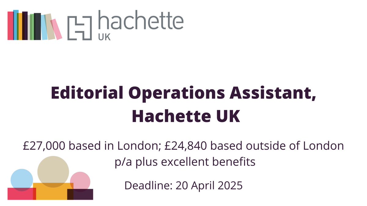 HachetteCareers's tweet photo. Come and join our brilliant Editorial Operations Team, setting up titles and contracts in our bibliographic system and ensuring our data is the best in the business. 

Are you organised and have a passion for commercial bestsellers? If so, apply: https://t.co/OJWmRa2fVS https://t.co/EBeFeeVTHo