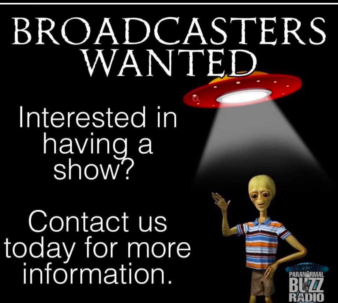 buzz_paranormal's tweet photo. Have you had experiences or are interested in the unknown? Have you ever thought about sharing your stories with the world ? We are looking for podcasters for weekly or biweekly shows . Contact us at paranormalbuzzradio@gmail.com 

#podcasterswanted #unkown #paranormal #cryptids https://t.co/VeaCrU52I4