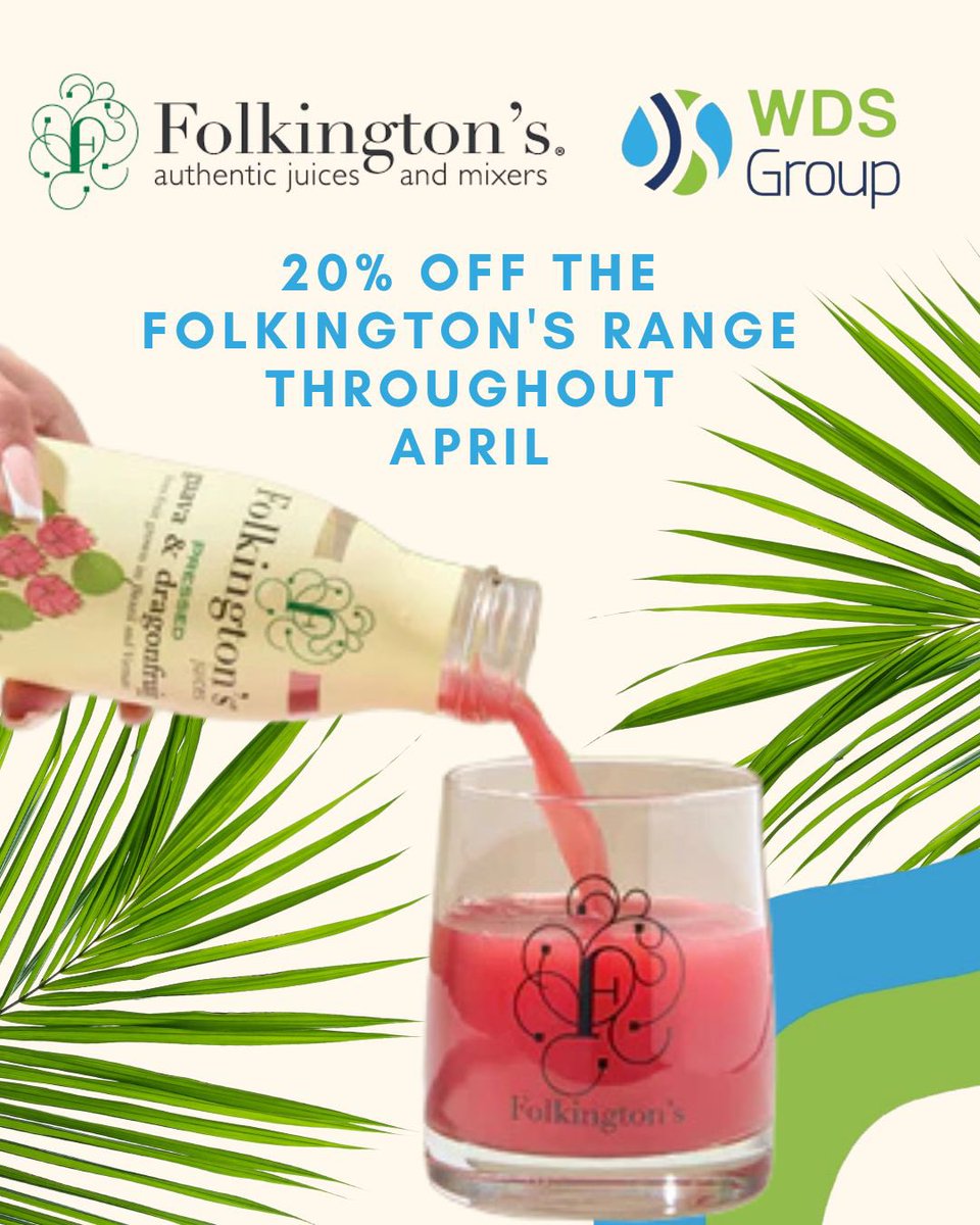 🌸🍓20% OFF FOLKINGTON’S 🍓🌸

Throughout April we are offering 20% discount on the whole @folkingtonsdrinks range 

🌸🍓🌸🍓🌸🍓🌸