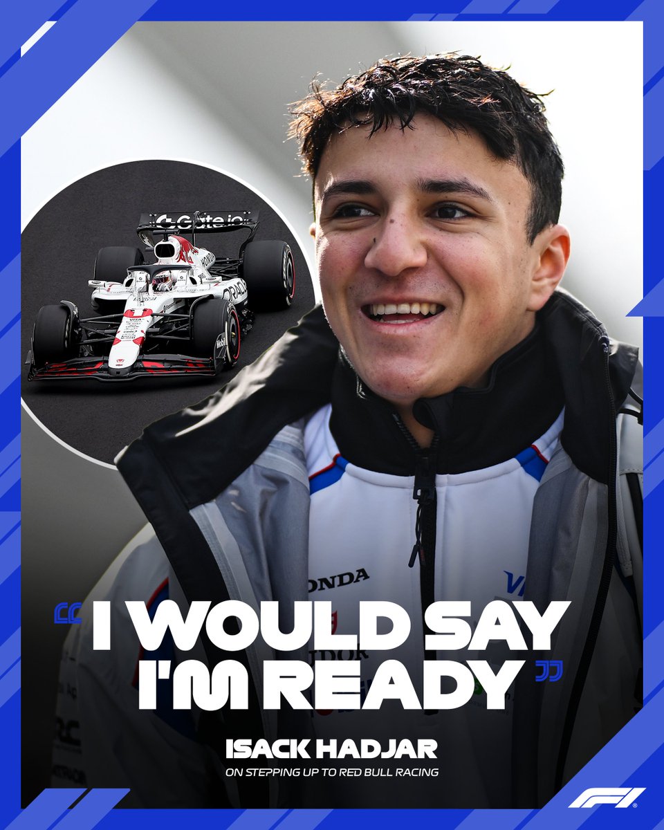F1's tweet photo. Isack Hadjar says he would be "ready" if Red Bull Racing opted to promote him to their driver line-up in future 👀

#F1 https://t.co/nGZIa1vqKz