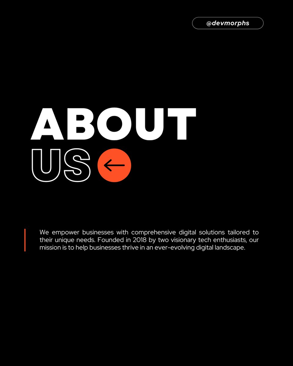 devmorphs's tweet image. Since 2018, we’ve been delivering tailored digital solutions that help businesses thrive in a fast-moving digital world.

#AboutUs #DigitalSolutions #TechDriven #Innovation #BusinessGrowth