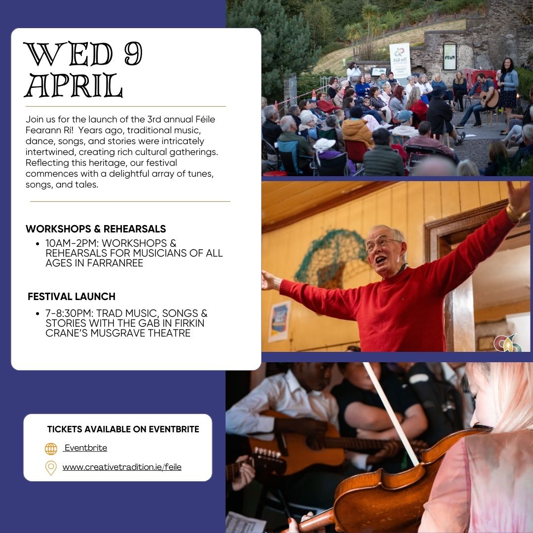 Music Generation Cork City (@musicgencc) on Twitter photo Féile Fearann Rí starts today!! Come and join us tonight for the launch in the Firkin Crane!
4 days of trad and folk music making on Cork city's northside! Programme and tickets at creativetradition.ie/feile
<a href="/CreativeTradit1/">Creative Tradition</a>
<a href="/JohnSpillane_/">John Spillane</a> Féile Fearann Rí starts today!! Come and join us tonight for the launch in the Firkin Crane!
4 days of trad and folk music making on Cork city's northside! Programme and tickets at creativetradition.ie/feile
<a href="/CreativeTradit1/">Creative Tradition</a>
<a href="/JohnSpillane_/">John Spillane</a>