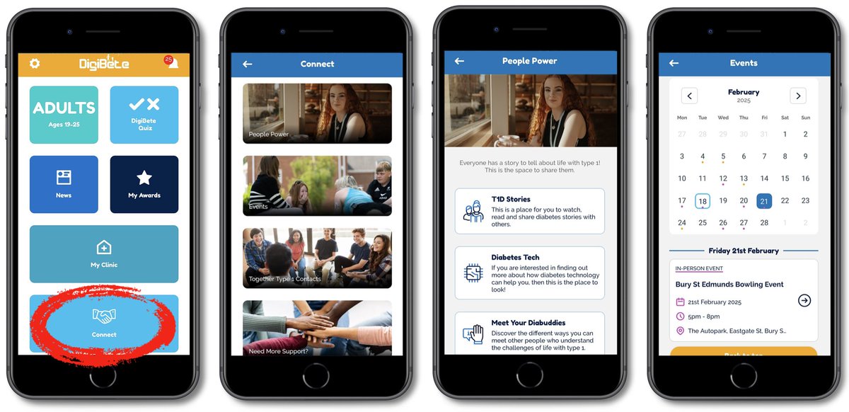 DigiBete (@digibeteuk) on Twitter photo ππ₯BRAND-NEW FEATURE ON THE DIGIBETE APPπ₯π
βCONNECTβ in partnership with #TogetherType1 and funded by <a href="/DiabetesUK/">Diabetes UK</a>, is a place where young people aged 11 to 25 can:
π Find support
π¬ Hear from others living with type 1
π‘ Learn more about tech
ποΈ Find local and national ππ₯BRAND-NEW FEATURE ON THE DIGIBETE APPπ₯π
βCONNECTβ in partnership with #TogetherType1 and funded by <a href="/DiabetesUK/">Diabetes UK</a>, is a place where young people aged 11 to 25 can:
π Find support
π¬ Hear from others living with type 1
π‘ Learn more about tech
ποΈ Find local and national