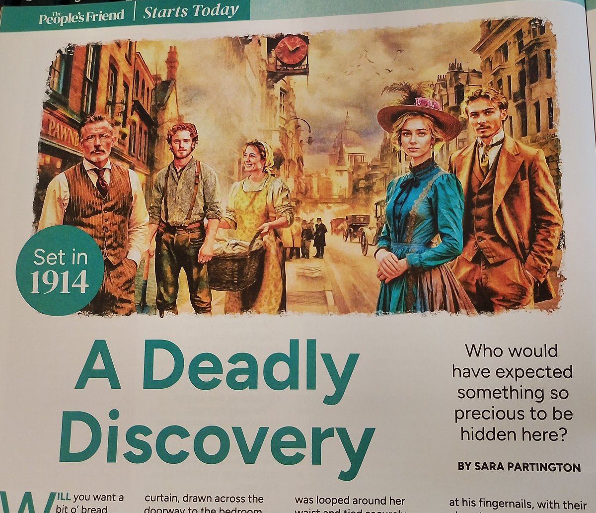 Sara Partington (@sjpfiction) on Twitter photo Excited that my new 6-part serial, 'A Deadly Discovery', starts in today's <a href="/TheFriendMag/">The People's Friend</a>. Many thanks to Ged Fay for bringing the characters to life.
Happy treasure- hunting 💍👑⛏️ Excited that my new 6-part serial, 'A Deadly Discovery', starts in today's <a href="/TheFriendMag/">The People's Friend</a>. Many thanks to Ged Fay for bringing the characters to life.
Happy treasure- hunting 💍👑⛏️