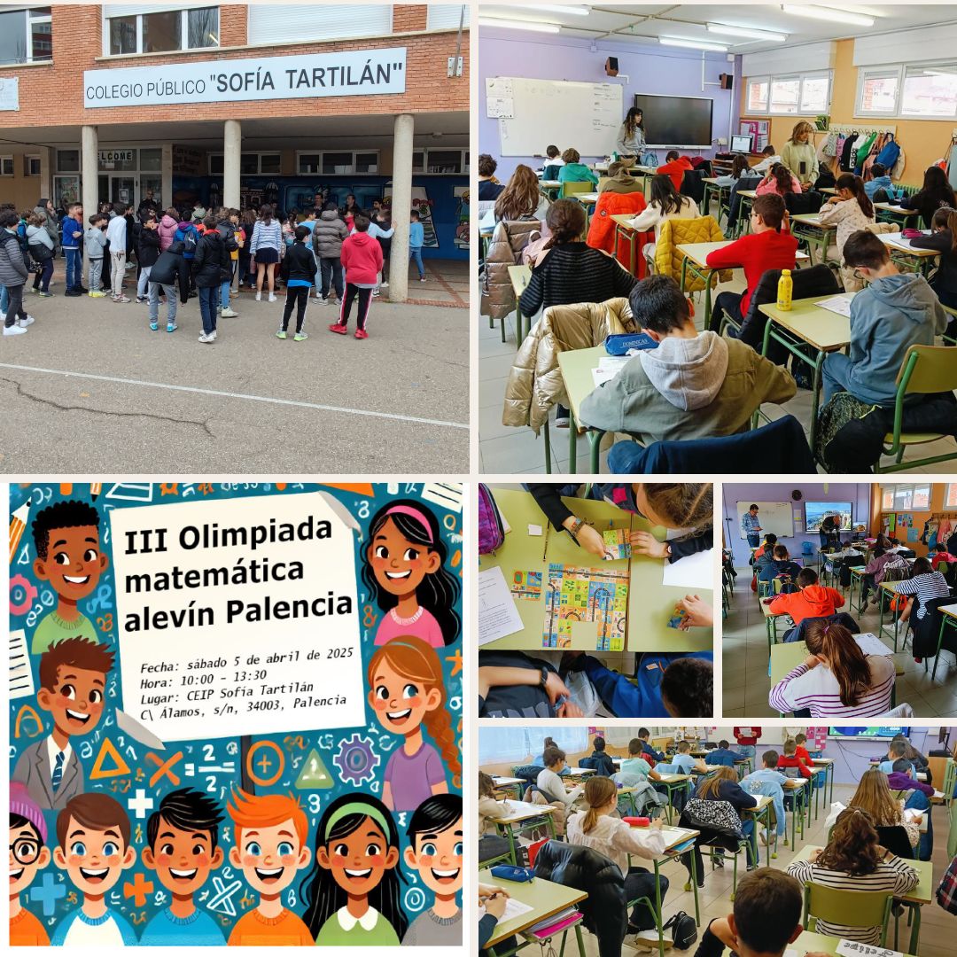 CFIE_PALENCIA's tweet photo. 🧮 ¡Éxito total en la III #OlimpiadaMatematica Alevín de Palencia!
👧👦 73 estudiantes de 6º de Primaria disfrutaron de una mañana llena de retos, lógica y convivencia.
🙏 Gracias a la Asociación Miguel de Guzmán por hacerlo posible.
👏 ¡Enhorabuena a todos!
@educacyl https://t.co/SiBPxWfADs