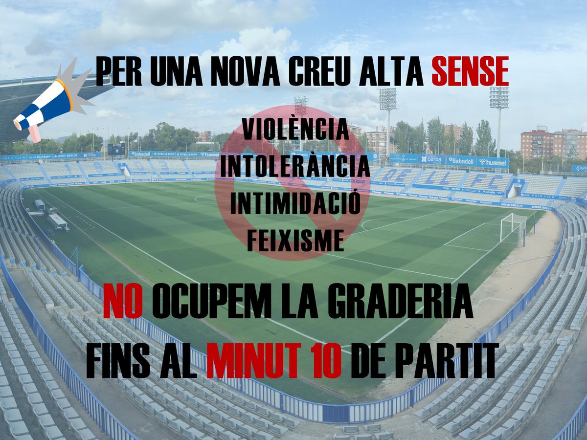 Toronto5900's tweet photo. Degut als fets produïts al Nou Sardenya el passat diumenge dia 6, l'afició del Centre d'Esports Sabadell vol fer una crida per tal de posicionar-se en contra del succeït. Agraïriem si poguéssis compartir per fer tota la força possible. @ForumCES @RadioSabadell @DiariDeSabadell https://t.co/8CxSDKgHHf