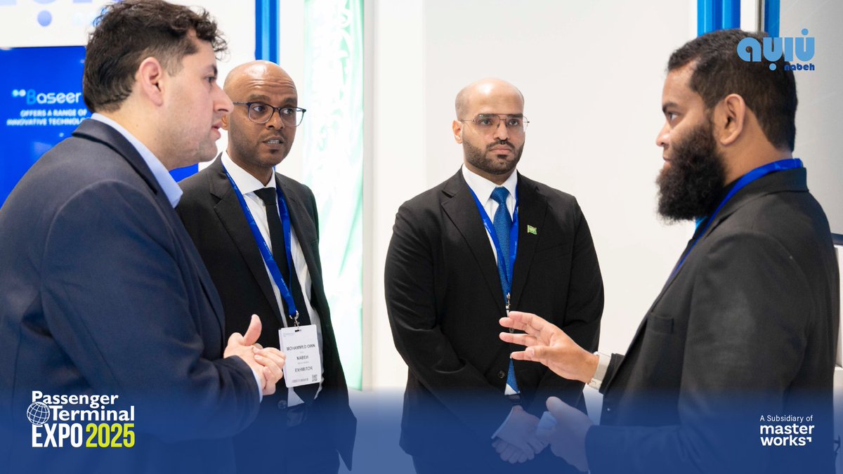 MasterWorks_SA's tweet photo. From KSA 🇸🇦 to Spain 🇪🇸, Day 1 at the Passenger Terminal EXPO & CONFERENCE ✈️ .
We’re excited to showcase Baseer, a Saudi tech product revolutionizing aviation operations with intelligent technologies, and look forward to new opportunities to enhance airport operations and passenger experiences.

#Nabeh at #PTExpoConf
#AirportInnovation #BaseerTMS #AviationTechnology #MasterWorks ✈️