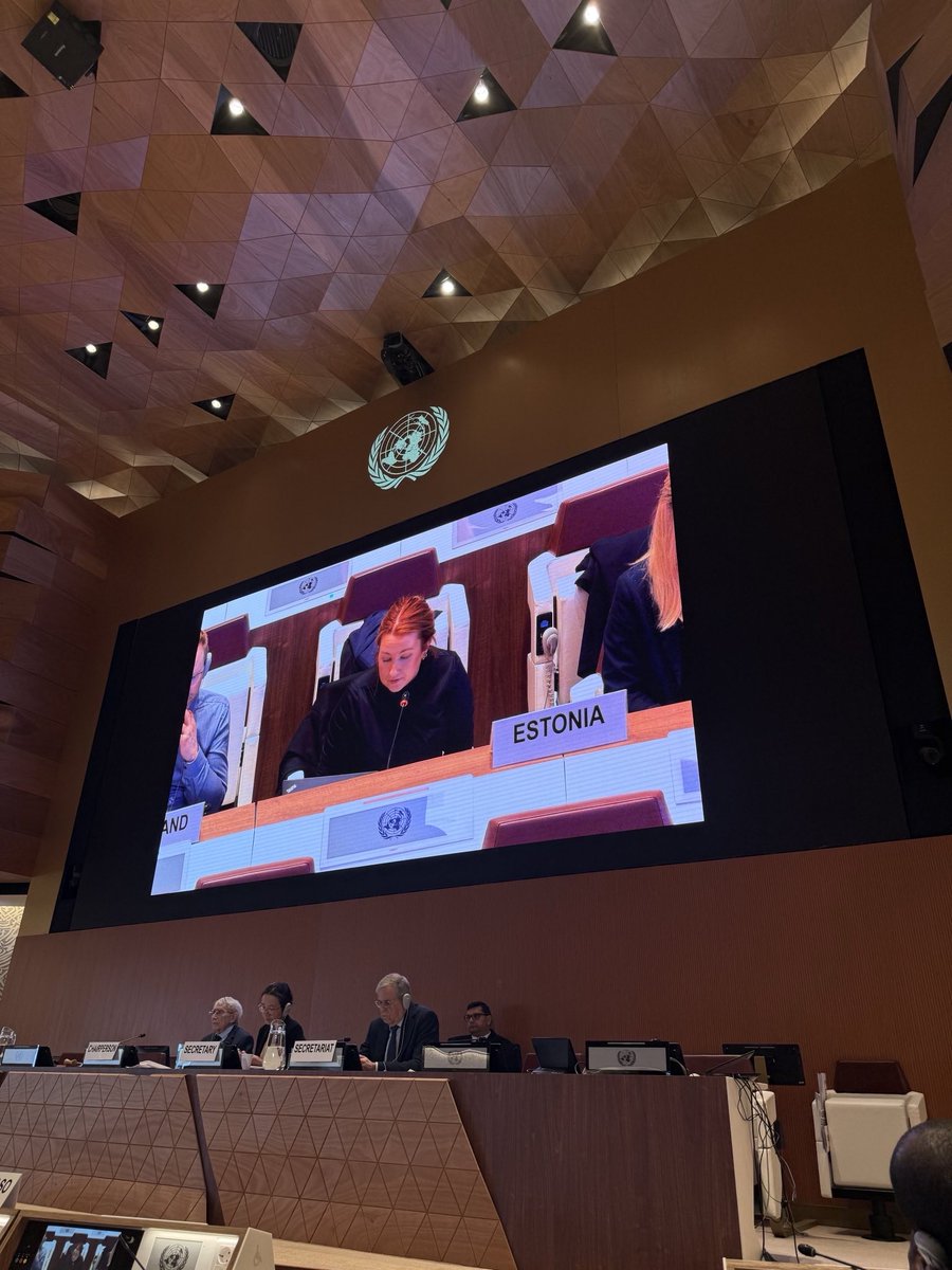 During the 28th #CSTD session in Geneva, 🇪🇪 emphasized its longstanding support for protecting human rights &amp; the multistakeholder model. 

As the Chair of the <a href="/FO_Coalition/">Freedom Online Coalition</a> this year, these remain our utmost priorities.

<a href="/EstoniaGeneva/">Estonia in Geneva 🇪🇪 | #StandWithUkraine 🇺🇦</a>