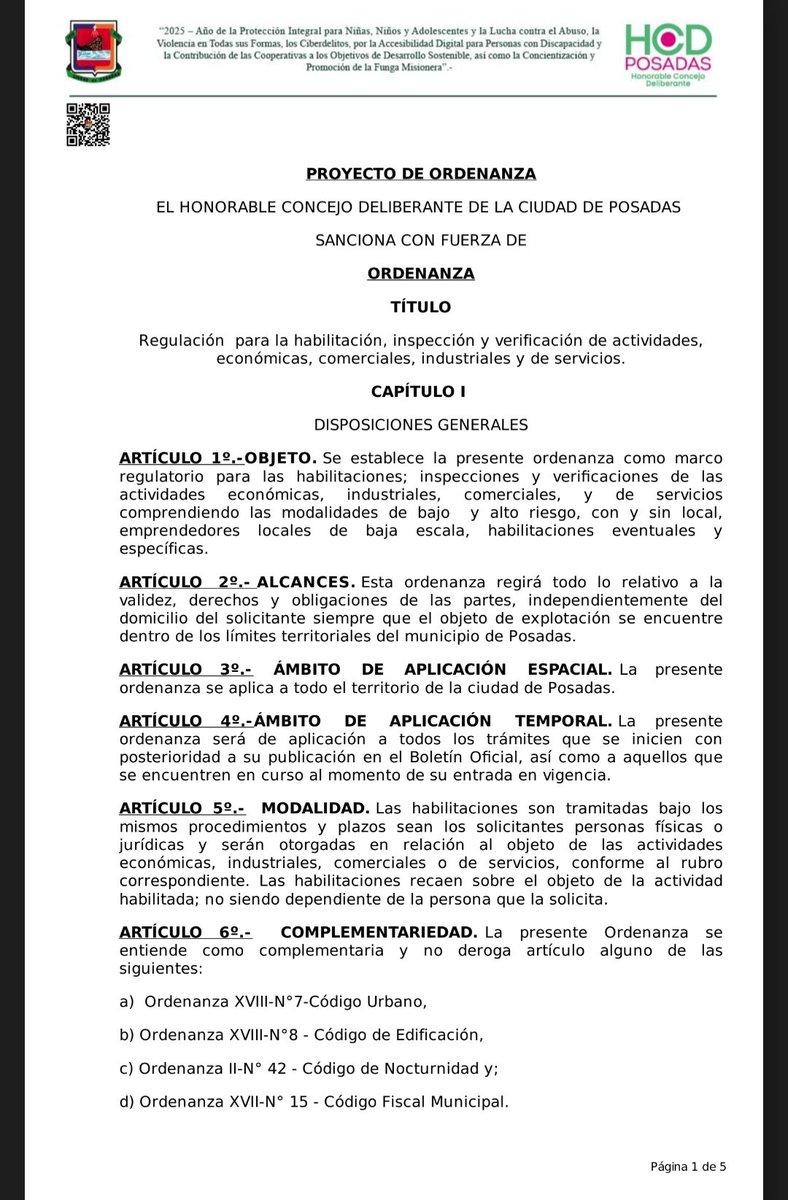 Presenté un proyecto de Ordenanza que busca seguir agilizando los procesos de Habilitaciones Comerciales en Posadas, para que todo aquel que confía y apuesta a invertir en la ciudad tenga mayores facilidades.