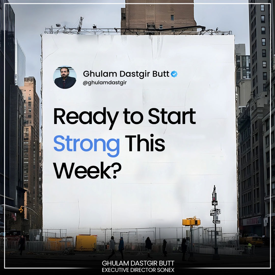 gdastgirbutt's tweet photo. 🚀 READY TO START STRONG THIS WEEK?
It’s a fresh start—a blank slate to make things happen. Let’s set the tone for success with 3 simple but powerful steps:

This week is YOURS. Go out there and own it! 💥m

#GhulamDastgirButt #StartStrong #WeeklyGoals #PositiveMindset#motivation https://t.co/helsSzKqhK