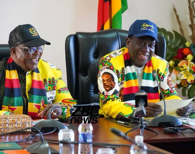 Kundimasekesa's tweet image. The deep alliance between President @edmnangagwa &amp;amp; VP Chiwenga is forged in the fires of struggle &amp;amp; cemented by decades of shared sacrifice. Today, tomorrow &amp;amp; forever—this brotherhood stands unshaken! 💪🏾 #ZimUnity #LeadershipThatEndures