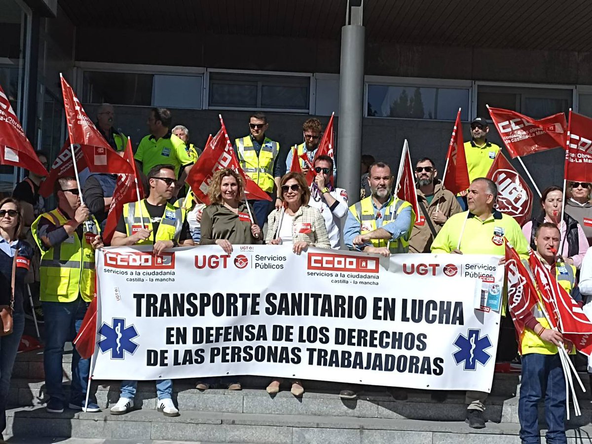 CCOOclm's tweet photo. 🚑Paros de 10 horas en el transporte sanitario de Castilla-La Mancha ante el convenio colectivo congelados

📷Concentraciones en #Cuenca y #Albacete 
@FSCccooCLM @FSCdeCCOO @sescamclm https://t.co/4bKvtPf8yh