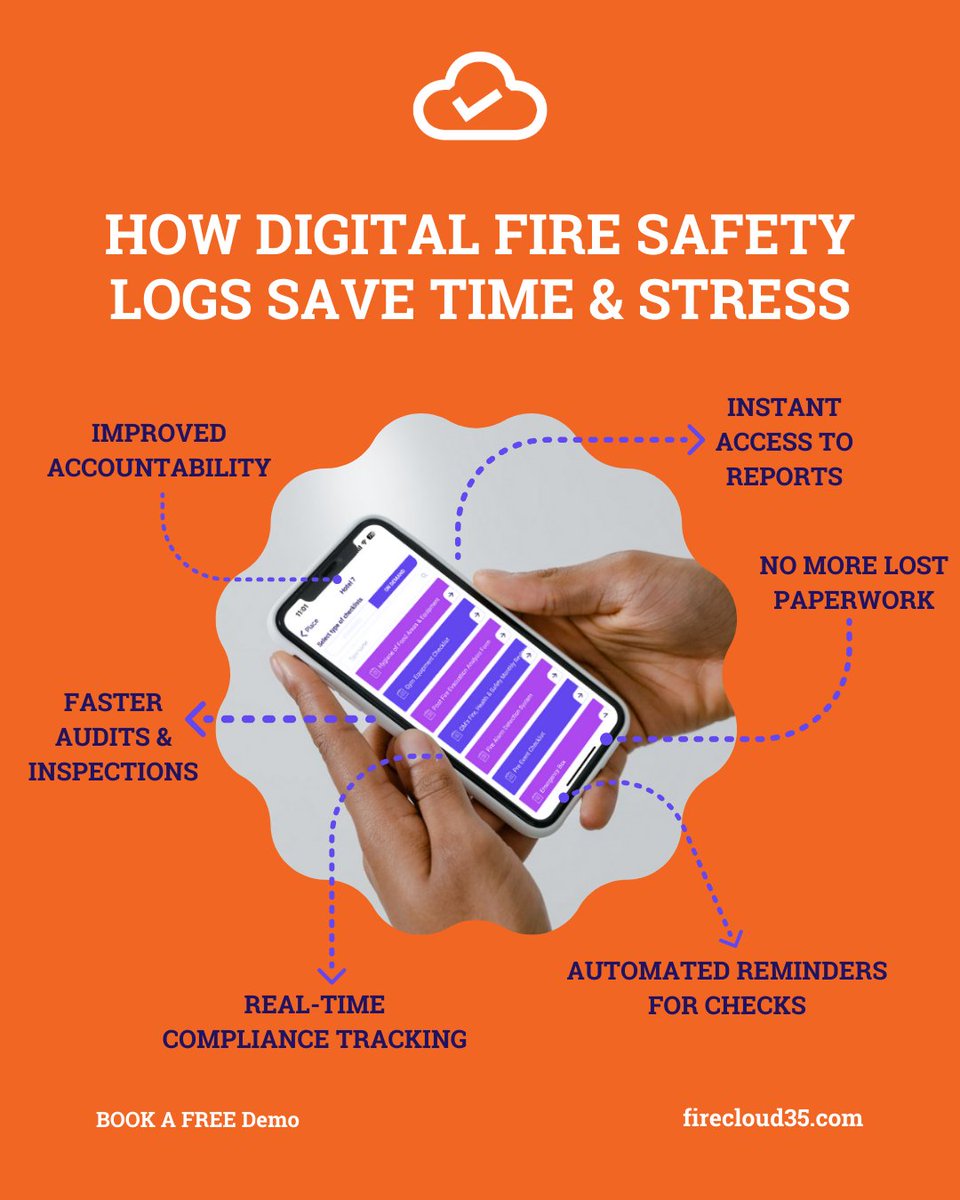 firecloud365's tweet photo. Still using paper fire safety logs? 📂⏳ Go digital with FireCloud365!

✅ No lost paperwork
✅ Automated reminders
✅ Real-time tracking

📲 Simplify fire safety. Book a free demo! 🔗 https://t.co/dwQmAVccUU

#FireSafety #HotelManagement #FireCompliance #FireCloud365 https://t.co/PBx5QC3p5a