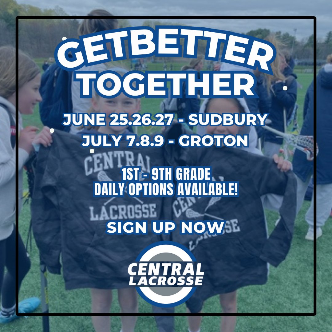 #GETBETTER with Central Lacrosse this summer!

We are back at it with 2 awesome locations this summer, and spots are already filing up!!

Daily options available while space remains - don’t delay!

Reserve your spot at centrallax.com/getbetter_summ…