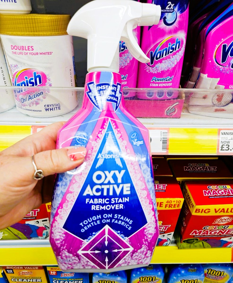 Poundstretcher1's tweet photo. Clothes stains could soon be a thing of the past with the Oxy Active range from Astonish 👊 Available now in your local Poundstretcher!  #astonish #clothes #poundstretcher https://t.co/NH49yYqLkv