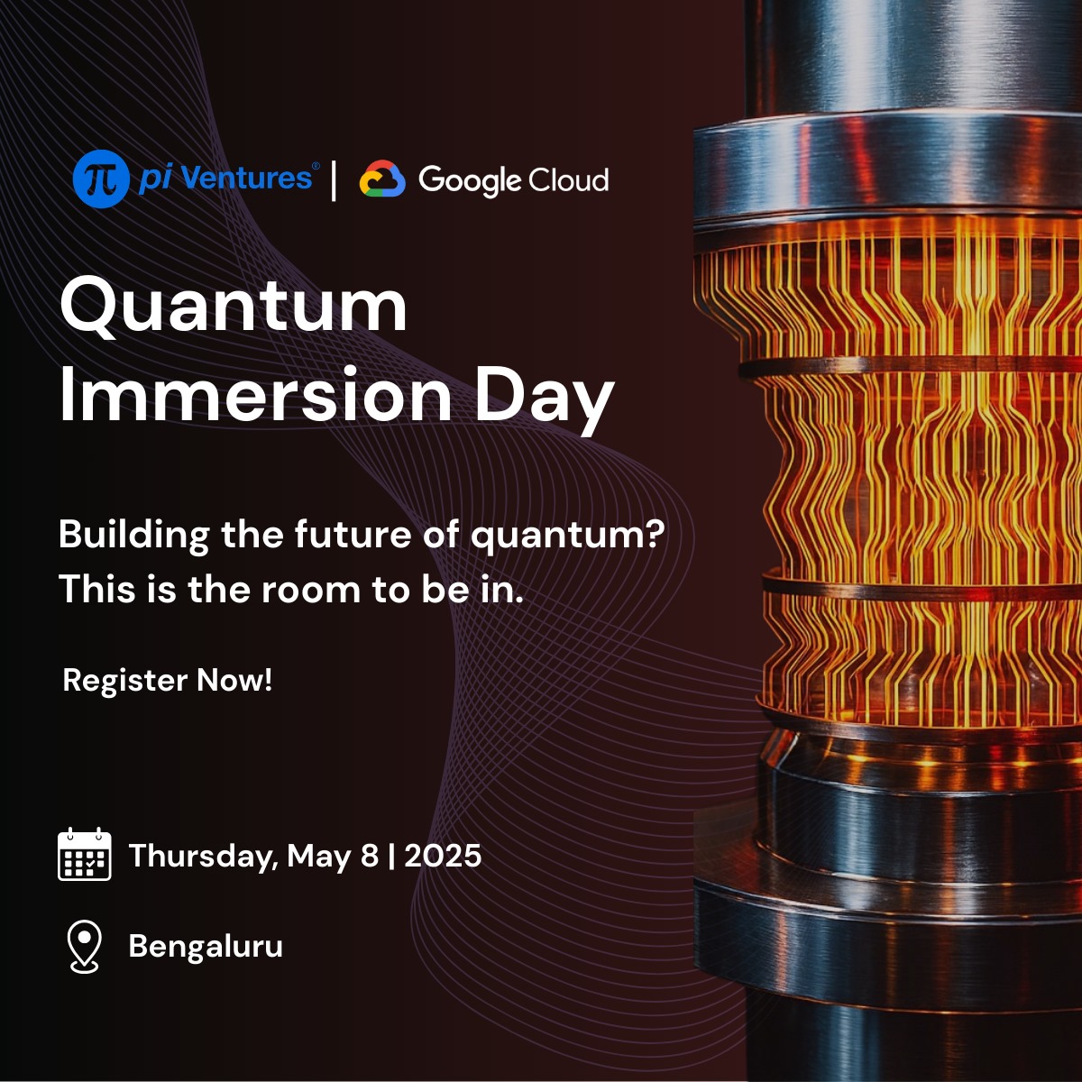 pi Ventures (@piventures) on Twitter photo 🚀 Are you building in quantum tech?
We’re teaming up with <a href="/GoogleCloud_IN/">Google Cloud India</a> to host Quantum Immersion Day – a curated event for India’s top quantum startups, investors & ecosystem leaders.
📍 Bengaluru 📅 May 8
Apply to pitch: lu.ma/8cf9asa1 🚀 Are you building in quantum tech?
We’re teaming up with <a href="/GoogleCloud_IN/">Google Cloud India</a> to host Quantum Immersion Day – a curated event for India’s top quantum startups, investors & ecosystem leaders.
📍 Bengaluru 📅 May 8
Apply to pitch: lu.ma/8cf9asa1