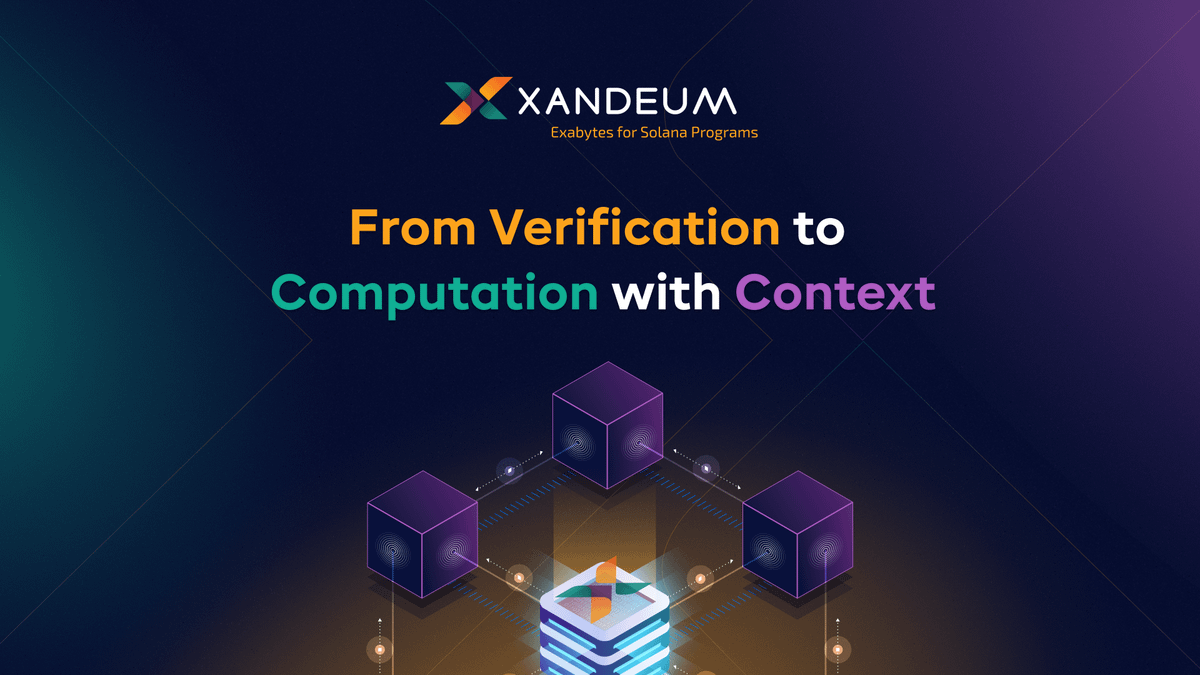 XandeumNetwork's tweet photo. Today’s chains verify events. Xandeum lets them retain state, serve content, and interact with data—directly from smart contracts.

It’s not just validation anymore. It’s computation with context. ✅ https://t.co/FdqZTTB58H