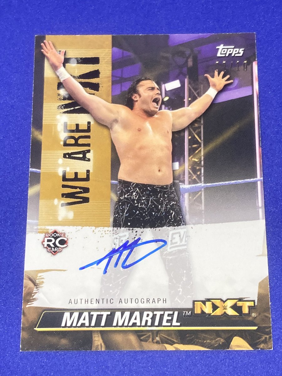 Hard_4_Cards's tweet photo. Just a taste of the @theDaddyMagic PC this #WrestlingCardWednesday

Matt Martel /10 Gold on-card autographed 2021 Rookie card from @Topps and /25 dual Ever-Rise w/ @TheAngeloParker 

#WrestlingCards #TheHobby #DaddyMagic #MattMenard #CoolHandAng https://t.co/2bxqsoOvNf