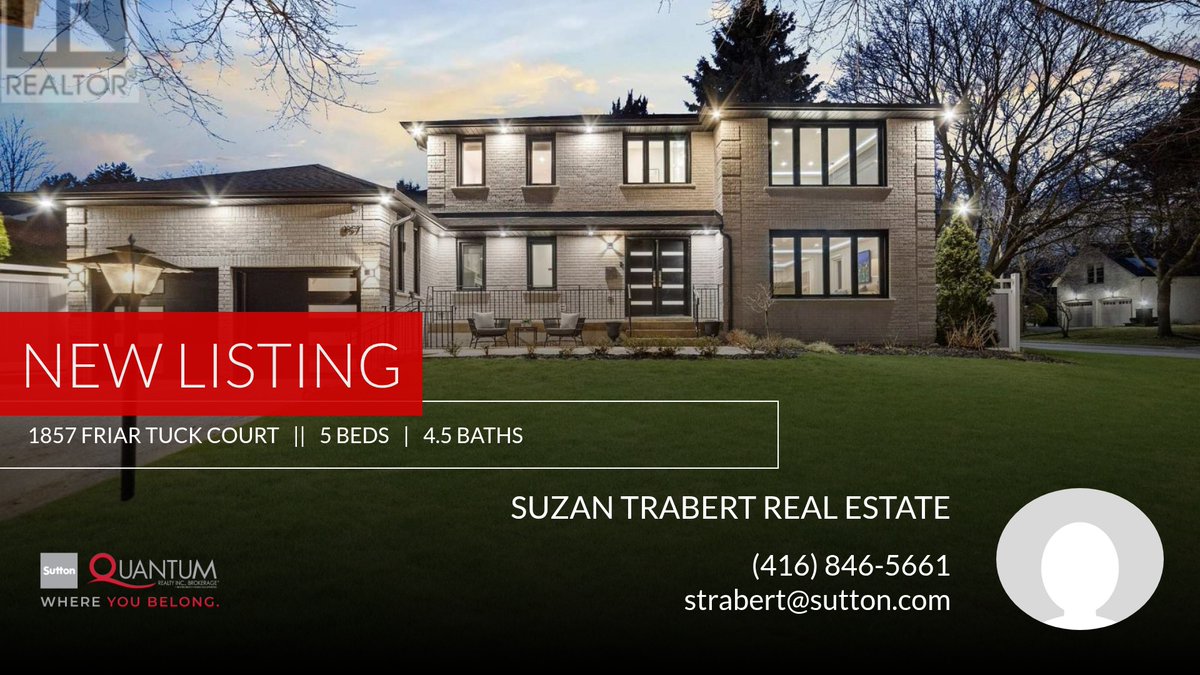 SuzanTrabert's tweet photo. 📍 New Listing 📍 Take a look at this fantastic new property that just hit the market located at 1857 Friar Tuck Court in Mississauga (sheridan). Reach out here or at (416) 846-5661 for more information

Suzan Trabert
Vice Presi... https://t.co/n7WpRCt6nl https://t.co/lacGOSaG4m