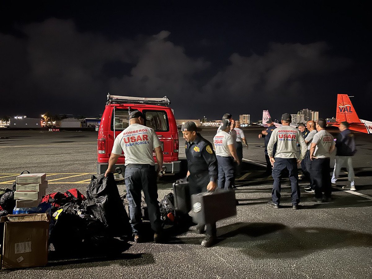 DeptEstadoPR's tweet photo. En solidaridad con la República Dominicana, la Gobernadora envía un equipo especializado del Cuerpo de Bomberos para apoyar en la búsqueda y rescate tras la tragedia en la discoteca Jet Set. https://t.co/NKc6GJxPAf
