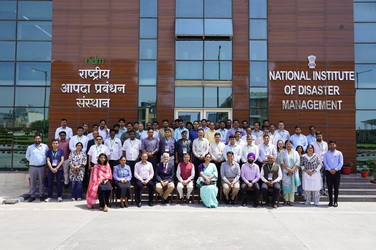 nidmmhaindia's tweet photo. 𝗡𝗮𝘁𝗶𝗼𝗻𝗮𝗹 𝗟𝗲𝘃𝗲𝗹 𝗧𝗿𝗮𝗶𝗻𝗶𝗻𝗴 𝗣𝗿𝗼𝗴𝗿𝗮𝗺𝗺𝗲 𝘀𝘂𝗰𝗰𝗲𝘀𝘀𝗳𝘂𝗹𝗹𝘆 𝗰𝗼𝗻𝗱𝘂𝗰𝘁𝗲𝗱 𝗼𝗻 𝗨𝗿𝗯𝗮𝗻 𝗙𝗹𝗼𝗼𝗱𝘀 𝗥𝗶𝘀𝗸 𝗔𝘀𝘀𝗲𝘀𝘀𝗺𝗲𝗻𝘁, 𝗠𝗶𝘁𝗶𝗴𝗮𝘁𝗶𝗼𝗻, 𝗮𝗻𝗱 𝗠𝗮𝗻𝗮𝗴𝗲𝗺𝗲𝗻𝘁 🌊

NIDM organized a three-day national training programme aimed at strengthening institutional capacities and promoting integrated flood resilience from 07–09 April 2025, NIDM, Rohini Campus, New Delhi.

The inaugural session was graced by 𝗦𝗵𝗿𝗶 @rratnoo, 𝗜𝗔𝗦, (𝗘𝗗, 𝗡𝗜𝗗𝗠); 𝗗𝗿. 𝗗𝗲𝗯𝗼𝗹𝗶𝗻𝗮 𝗞𝘂𝗻𝗱𝘂, 𝗗𝗶𝗿𝗲𝗰𝘁𝗼𝗿, @NIUA_India; 𝗗𝗿. 𝗩. 𝗞. 𝗣𝗮𝘂𝗹, 𝗗𝗶𝗿𝗲𝗰𝘁𝗼𝗿, 𝗦𝗣𝗔 𝗗𝗲𝗹𝗵𝗶, 𝗮𝗻𝗱 𝗦𝗵𝗿𝗶 𝗥𝗮𝗻𝗱𝗲𝗲𝗽 𝗞𝘂𝗺𝗮𝗿 𝗥𝗮𝗻𝗮, 𝗦𝗿. 𝗔𝗱𝘃𝗶𝘀𝗼𝗿, 𝗡𝗜𝗗𝗠, who shared strategic perspectives on sustainable urban planning.

Sessions were led by experts, including Dr. @Geo_Gagan, Dr. Garima Aggarwal, Shri Amarjeet Kumar, Dr. Prerna Joshi, and Shri Shekher Chaturvedi (NIDM); Thiru A. Anbarasu (Secon Pvt. Ltd.); @dhyansarya (@iitroorkee) & Dr. Mohit P. Mohanty; Shri Nikol & Shri Suneet Bansal (@CWCOfficial_GoI); Dr. Victor R. Shinde & Dr. Mandvi Misra (@NIUA_India); and Antony Joh Moothedan (@UNDP_India).

The valedictory session was graced by 𝗣𝗿𝗼𝗳. @surya_parkash (𝗛𝗲𝗮𝗱, 𝗚𝗠𝗥𝗗, 𝗖𝗕𝗥𝗡, 𝗮𝗻𝗱 𝗖𝘆𝗯𝗲𝗿 𝗗𝗶𝘃𝗶𝘀𝗶𝗼𝗻, 𝗡𝗜𝗗𝗠) 𝗮𝗻𝗱 𝗗𝗿. 𝗔𝗺𝗶𝗿 𝗔𝗹𝗶 𝗞𝗵𝗮𝗻 (𝗛𝗲𝗮𝗱, 𝗥𝗜𝗗, 𝗡𝗜𝗗𝗠). This comprehensive training engaged 55 participants representing 22 states and UTs of India from key government departments, municipal bodies, urban planning agencies, PWD, Irrigation, ULBs, SDRF/NDRF.

#UrbanFloods #DisasterRiskReduction #FloodManagement #NIDM #DRR #UrbanResilience #ClimateAdaptation #SustainableCities #RiskAssessment #MitigationStrategies #ResilientUrbanPlanning #DisasterManagement #CapacityBuilding 

@nityanandraibjp | @KamalKishore_IN | @WaliaDevesh | @JindalSK_IN | @atahasnain53 | @rratnoo | @Geo_Gagan | @surya_parkash | @HMOIndia | @ndmaindia | @NDRFHQ | @EduMinOfIndia | @moefcc | @IndiaDST | @moesgoi | @Indiametdept | @MoHFW_INDIA | @GeologyIndia | @UNDP_India | @ESSO_INCOIS | @MoesNiot | @CentreCoastal | @esso_ncess | @ncmrwfmoes | @DoWRRDGR_MoJS | @MoHUA_India | @ASIGoI | @iitroorkee | @UNDP_India