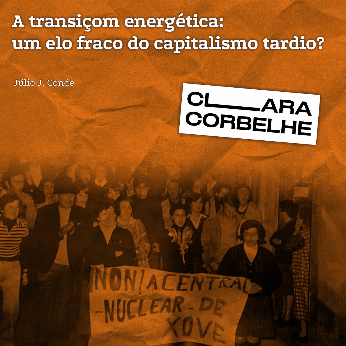 📃 A revista <a href="/ClaraCorbelhe/">Clara Corbelhe</a> vén de publicar un artigo do noso compañeiro <a href="/julio_conde_gz/">Júlio Conde 🚩</a> no que cuestiona a narrativa dominante sobre a transición enerxética.

🔗 Pódese consultar aquí: claracorbelhe.gal/artigo/a-trans…