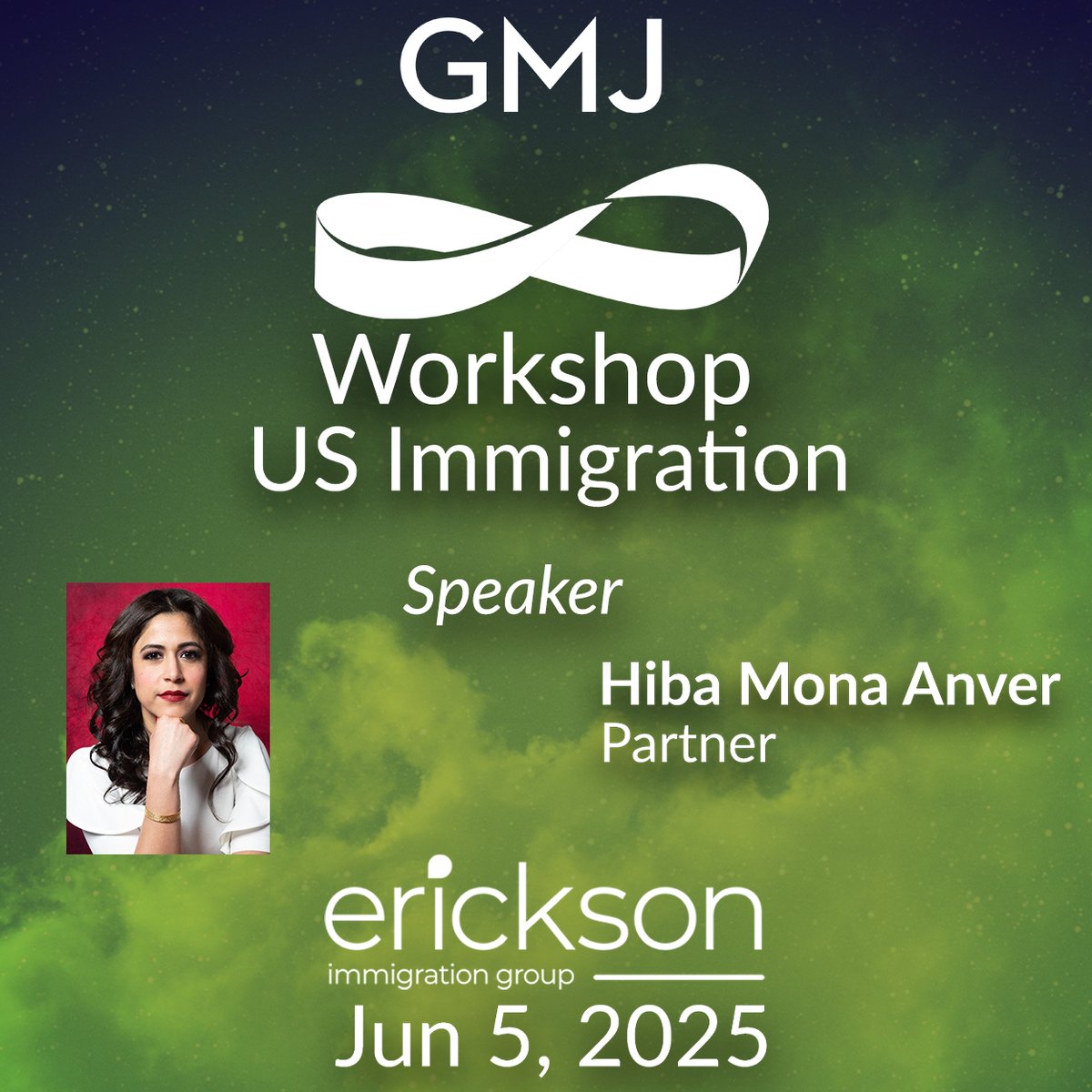 Coming this June 📆 Hiba Mona Anver of Erickson Immigration Group speaking in ➡️ globalmobilityjourneys.com/pages/events/u… ⬅️  US Immigration Global Mobility Journeys GMJ Workshop with Erickson Immigration Group 🛂 ⬆️ Request your Pass to Attend via the link above: ⬆️
