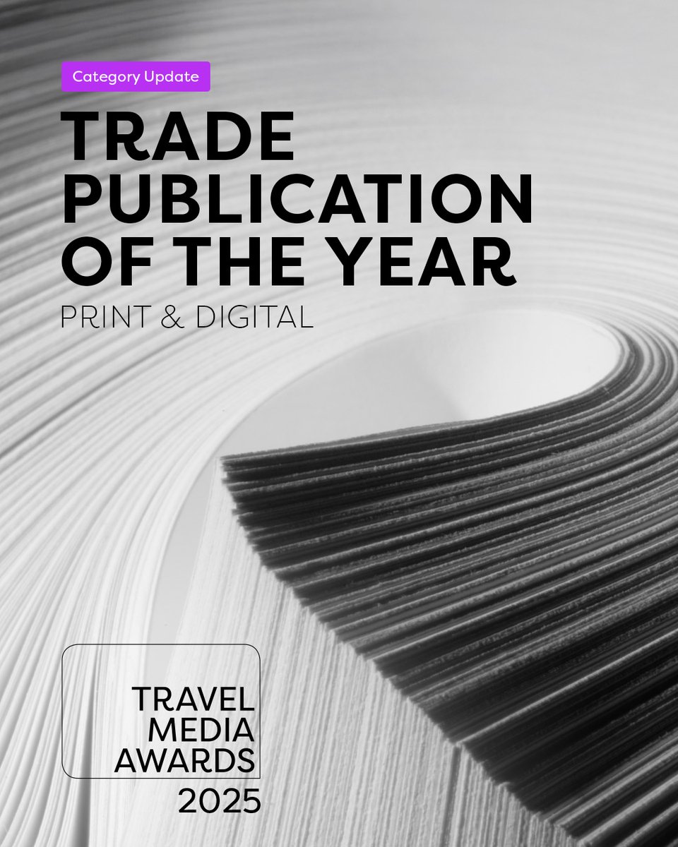 Trade publishers - enter the Trade Publication of the Year – Print &amp; Online category at the #TravelMediaAwards2025

📅 Submit 3 issues/articles from 1 May 2024 – 30 April 2025 
✅ Entry is free 
🏆 Awards ceremony: 13 Oct @ Pan Pacific London

Enter now: lnkd.in/ejSPVVnh