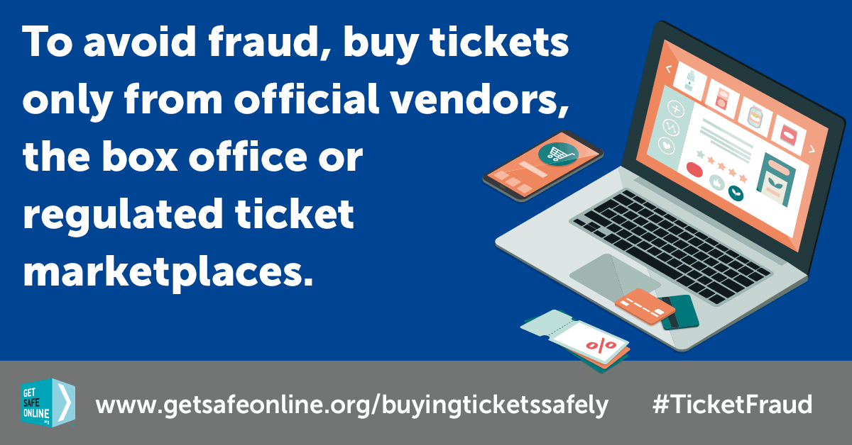 Tickets advertised on social media, online marketplaces and fan forums may be fake or non-existent, however authentic the seller may seem and whether they’re advertised at, below or above face value #TicketFraud getsafeonline.org/buyingticketss…