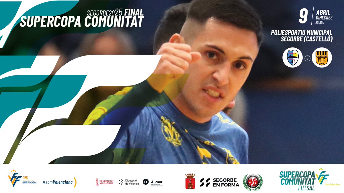 FFCV_info's tweet photo. FUTSAL |

🔜 ESTA TARDE, 🏆 FINAL de la #SupercopaComunitat

⚔️ 🔥 @peniscolafs 🆚  @FSPicassent 🔥

📍 Poliesportiu Municipal @Segorbe_Ayto 

🖥️ EN DIRECTE: https://t.co/2bscRZzlQp
🕙 20:30
 
#SomFutsal https://t.co/4iBQ6GxfPO