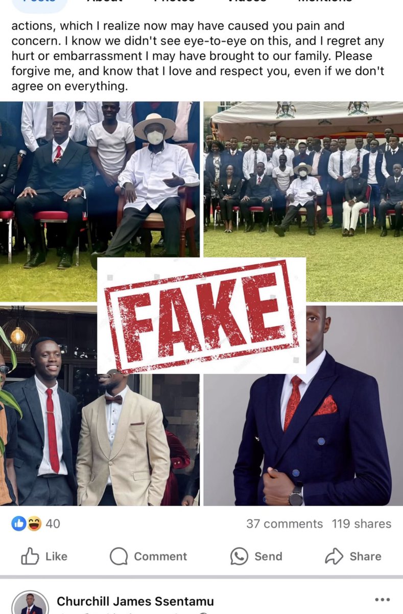 ssentamu_cj's tweet photo. I do not actively use Facebook and the post making rounds on the app isn’t from me! 
KINDLY disregard any prevailing propaganda most especially on my role as Guild president
I’ll address the general public at the right time using my official social media pages❗️
Stay woke!!! https://t.co/oUuewmQttF