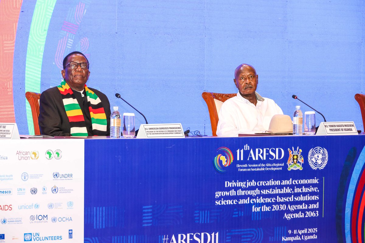 At ARFSD11 in Uganda, I reaffirmed Zimbabwe’s commitment to Agenda 2030 &amp; 2063. We’re investing in climate-smart agriculture, innovation, and youth empowerment to build a resilient and inclusive future. #ARFSD11 #Agenda2030 #SustainableDevelopment