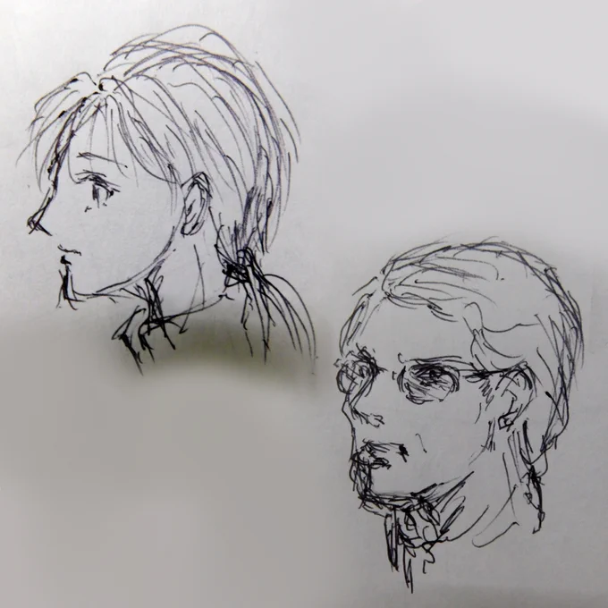 実は私は、デジタルで落描きする時とボールペンで何げなく落描きする時で絵柄が結構違う… 
