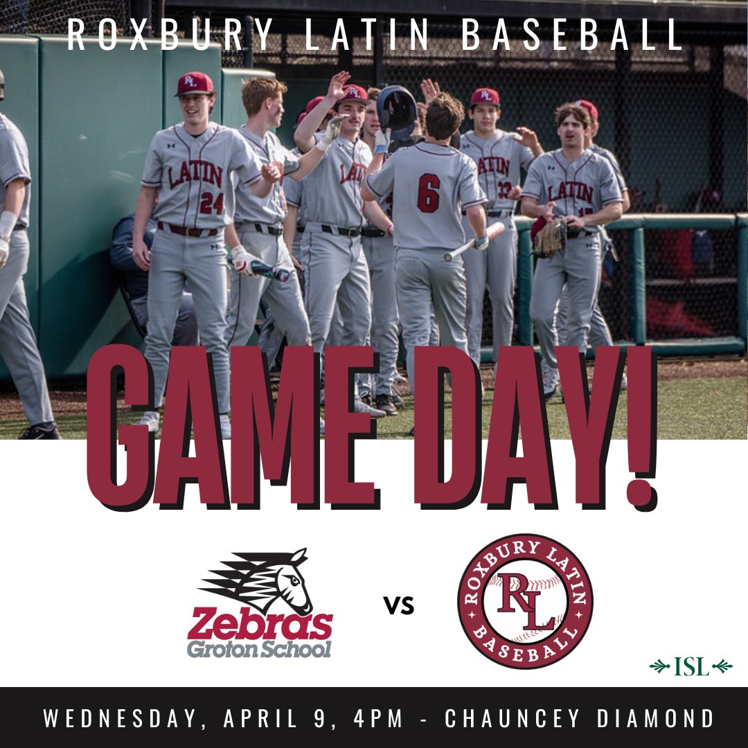 2025 RL Baseball

Game 4:  (2-1, 1-0 ISL)

🆚 Groton
⌚️ 4:00 PM
📍 Chauncey Diamond, Roxbury Latin 
⚾️ James Gibbons 

Streamed via GameChanger