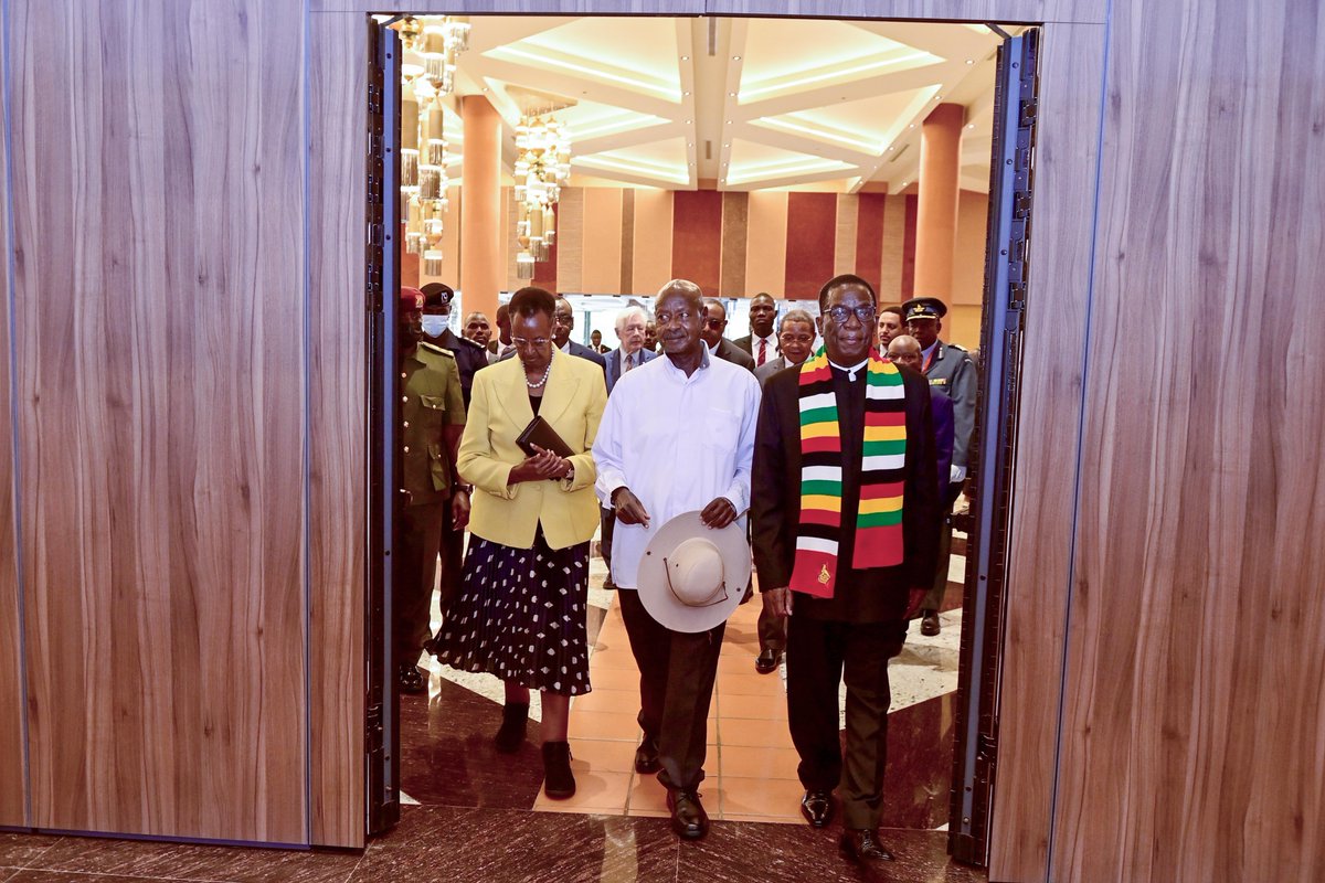 KagutaMuseveni's tweet photo. I delivered a keynote speech at the 11th Session of the Africa Regional Forum on Sustainable Development (ARFSD), detailing Uganda’s economic phases from the enclave economy of the 3Ts and 3Cs plundered by Idi Amin, to minimum recovery, diversification, value addition, and now, the economy of knowledge through making vaccines and automobiles. 

This means that the solutions are with us, once we tackle the 10 strategic bottlenecks pegging us back. For instance, Uganda has 40m acres suitable for agriculture, if we use only 7m of these acres and everyone creates 7 jobs, we shall create over 100m jobs, and yet jobs are not only to be created in Agriculture. We have industries, services, and ICT.