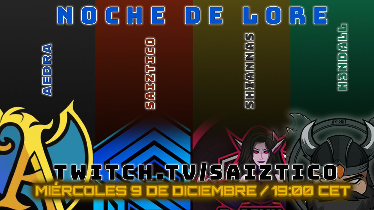 twitch.tv/saiztico 🔥 HOY VUELVE LA BUENA COSA, VUELVE EL 🚬🚬 VUELVE EL LORE.

💀VUELVE NOCHES DE LORE ✅
🕛 A LAS 19:00 H españa peninsular

Hablaremos de teorías, de lo que está por venir, del anochecer... de lo que iba a ser The War Within y mucho más.

Con: <a href="/aedrawow/">@aedra13</a>