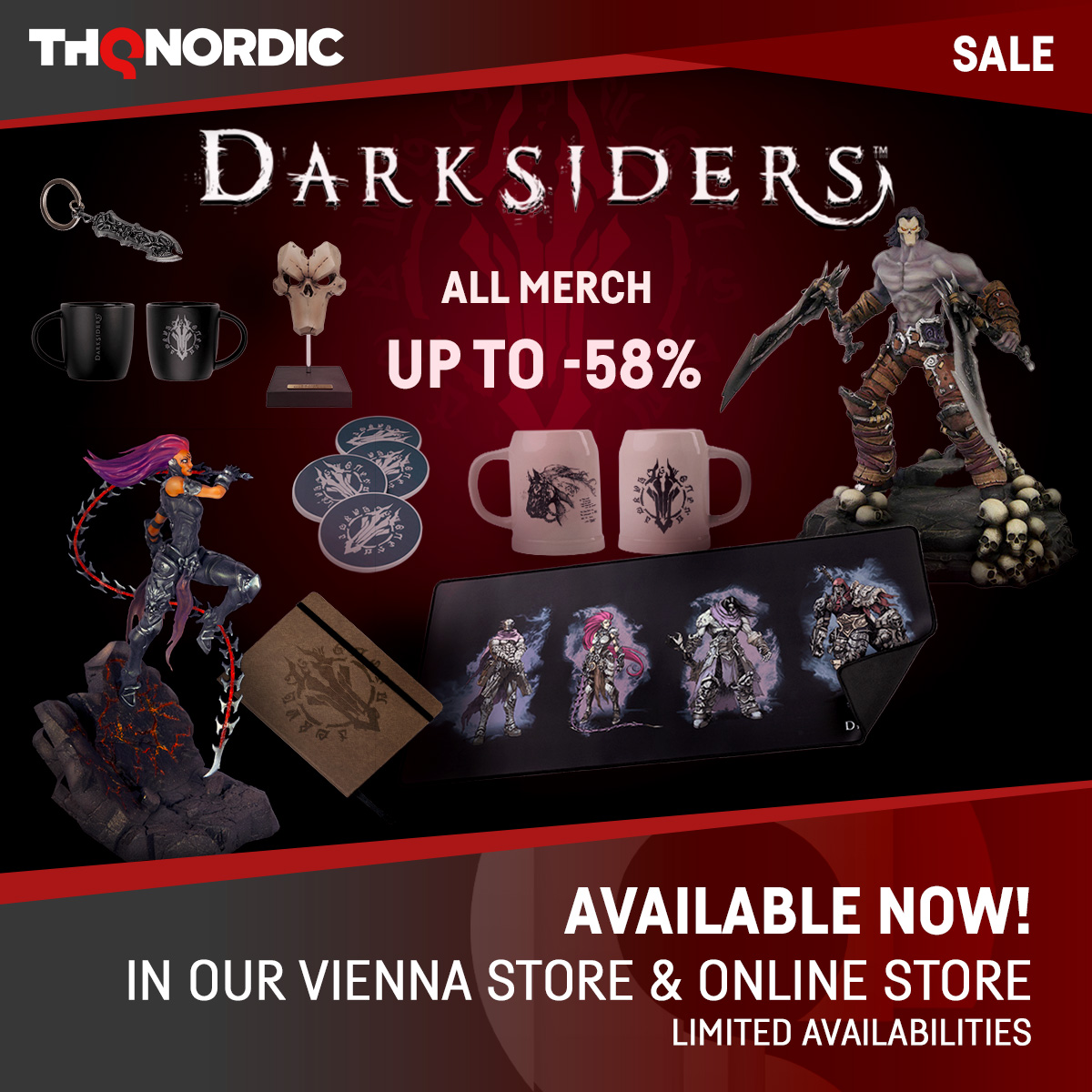 THQNordicStores's tweet image. Claim these relics of power and let the presence of the Horsemen awaken around you!
🔥 Up to 58% off our Darksiders merchandize in our online and Vienna Store! 🔥
eu.store.thqnordic.com/Darksiders-Wee…
#Darksiders #THQNordicStores #Death #Fury #THQNordic #apocalypse #horsemen #merch