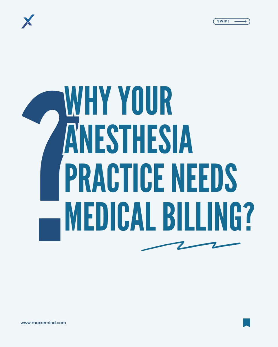 MaxRemind's tweet image. Anesthesia billing is complex, but it doesn’t have to be stressful. 💡
We understand your billing needs at MaxRemind. Let us help you grow your Anesthesia Practice.  🎯​🩺📈
🌐​👉 Visit our website to know more!
maxremind.com/start-free-tri…
#AnesthesiaBilling #MedicalBillingSolutions