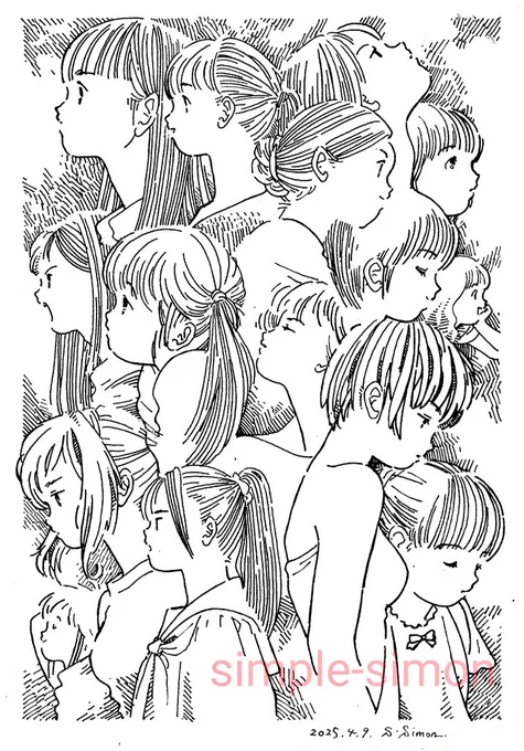 本日の1枚
"Profiles"
復活しました🙇横顔の練習です🌜 